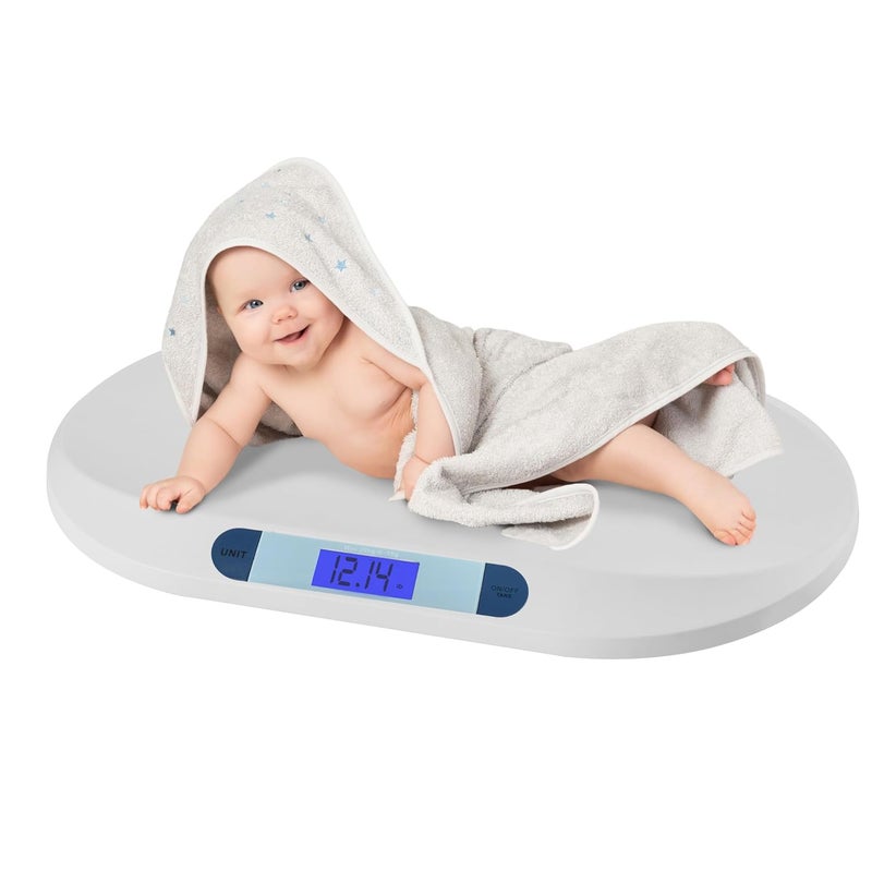 Smart Weigh Comfort Baby Scale Digital with Large Backlit LCD Display, 3 Weighing Modes and Tare Feature, 20 kg / 44 lb, for Infant, Baby and Toddler - Image 1